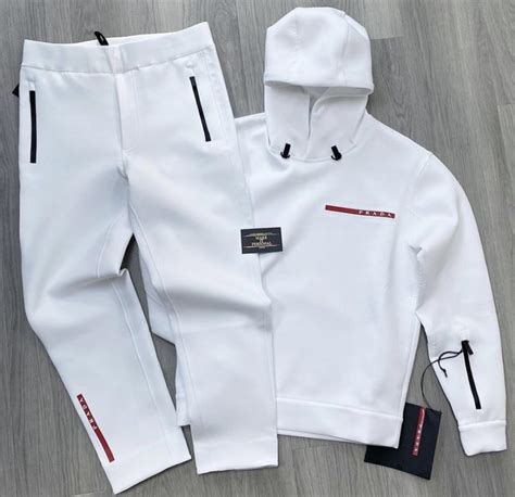 prada blue tracksuit|prada white tracksuit.